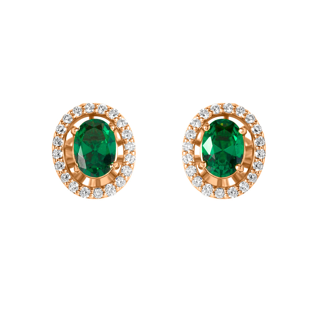 
                  
                    Oval Earrings in Green Topaz
                  
                