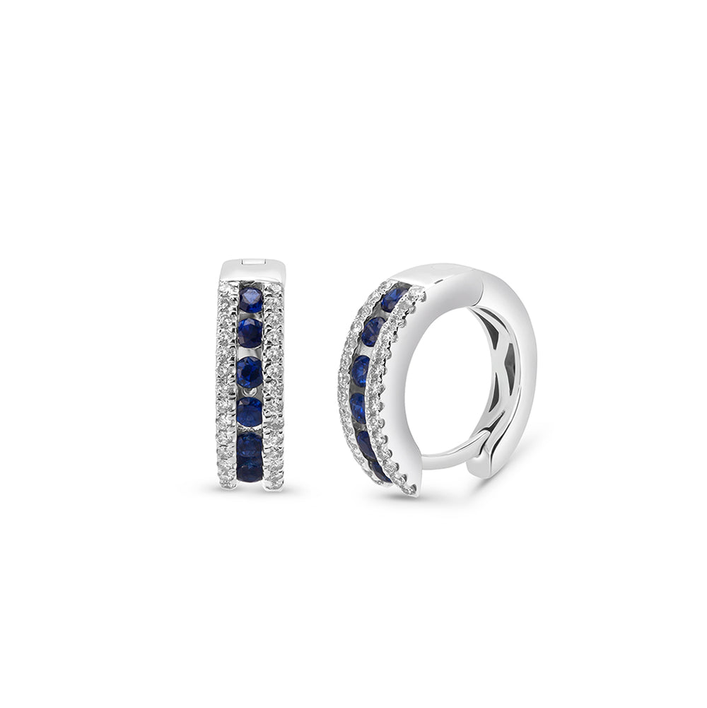 Sapphire and Diamond Mini-Hoops