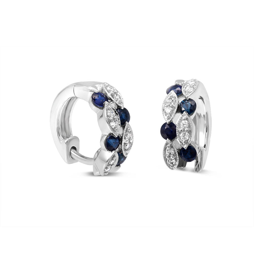 Huggies in Sapphires and White Diamonds