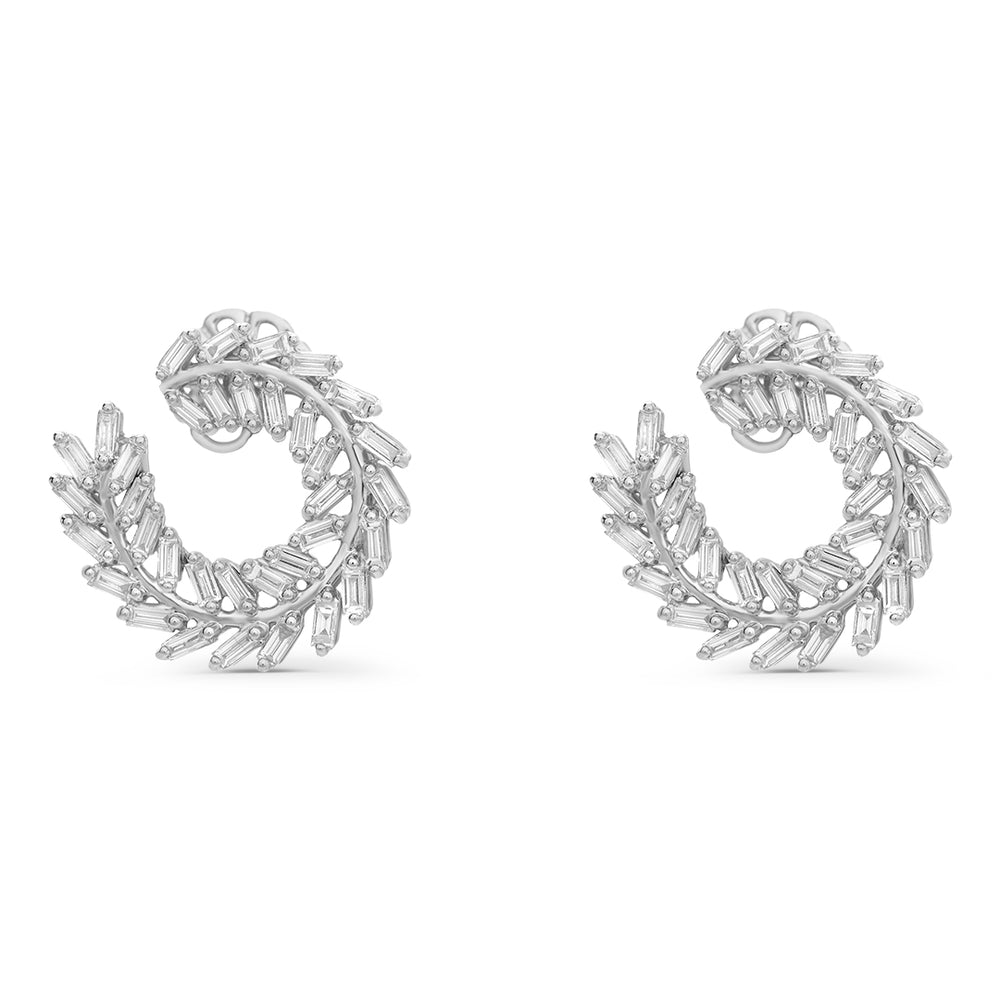 White Diamond Baguette Earrings