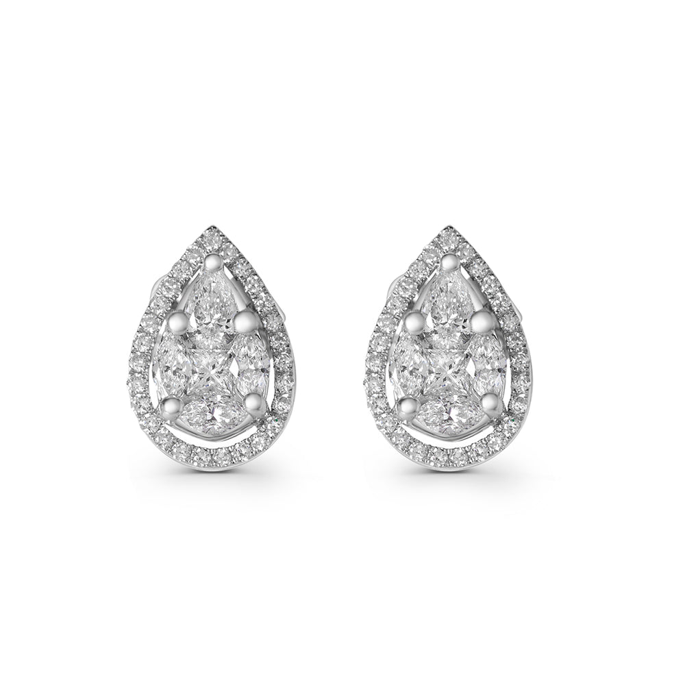 Pear Earrings in Invisible Setting