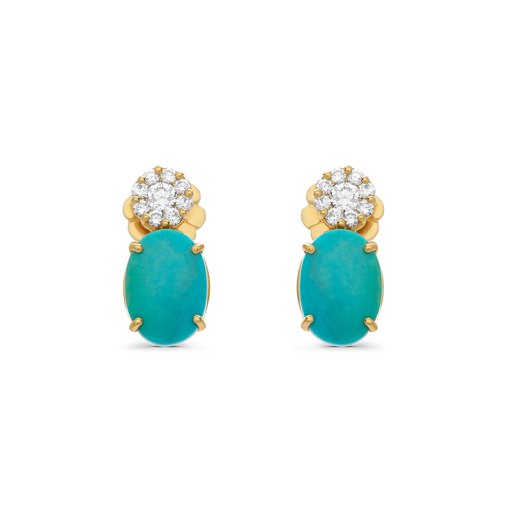 Bloom Earrings with Turquoise