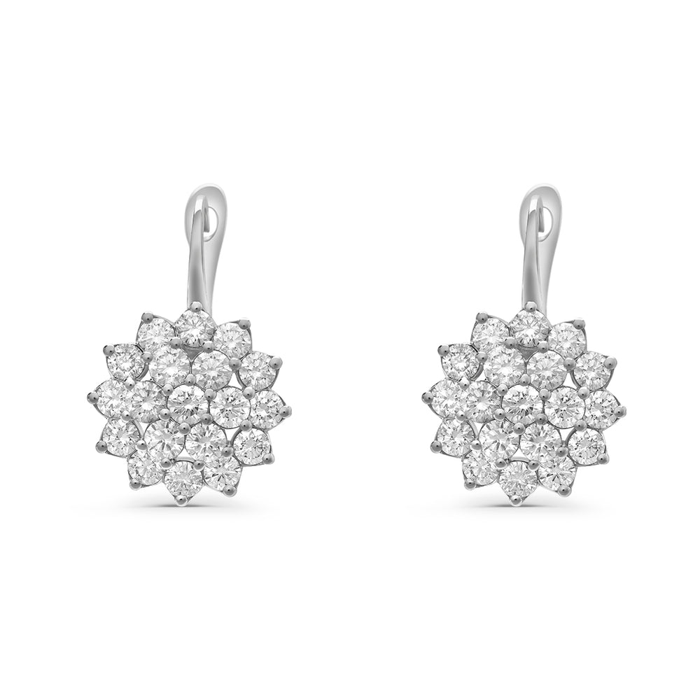 
                  
                    Flower Dangling Earrings with Round Diamonds
                  
                