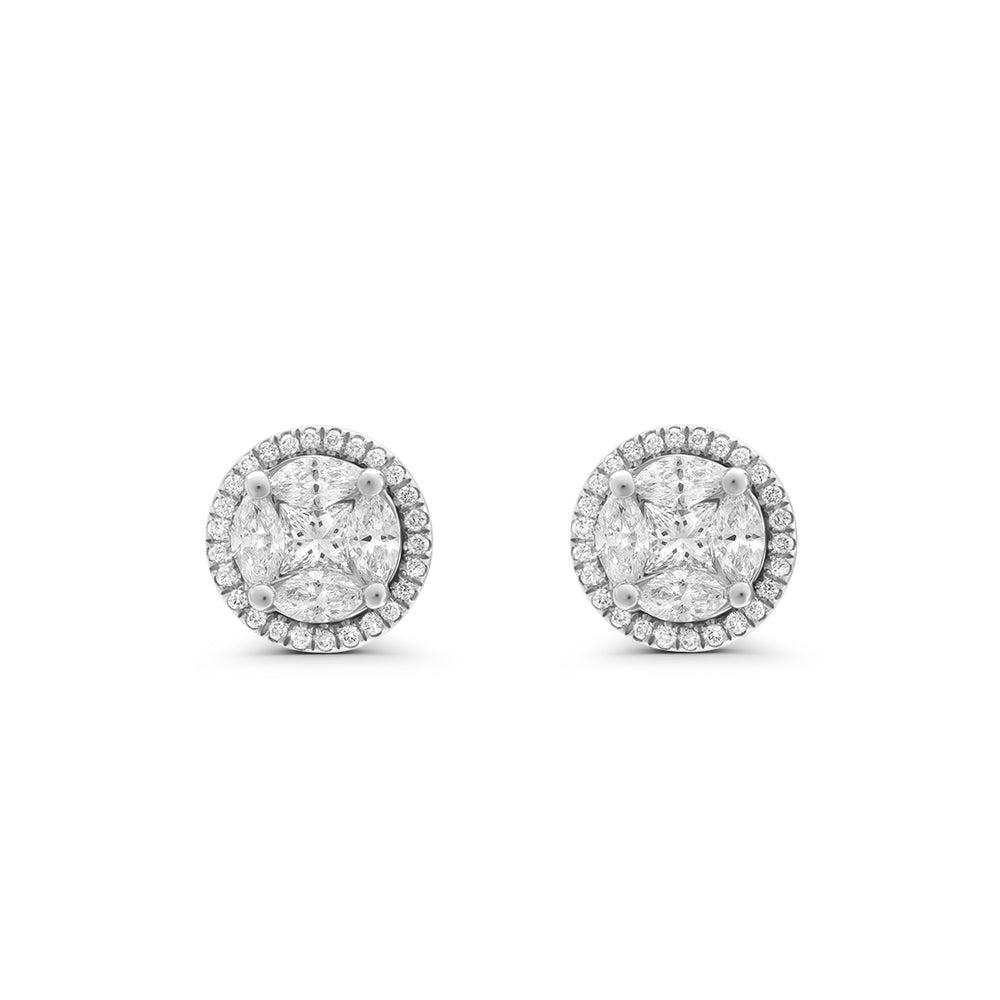 Round Earrings in Invisible Setting