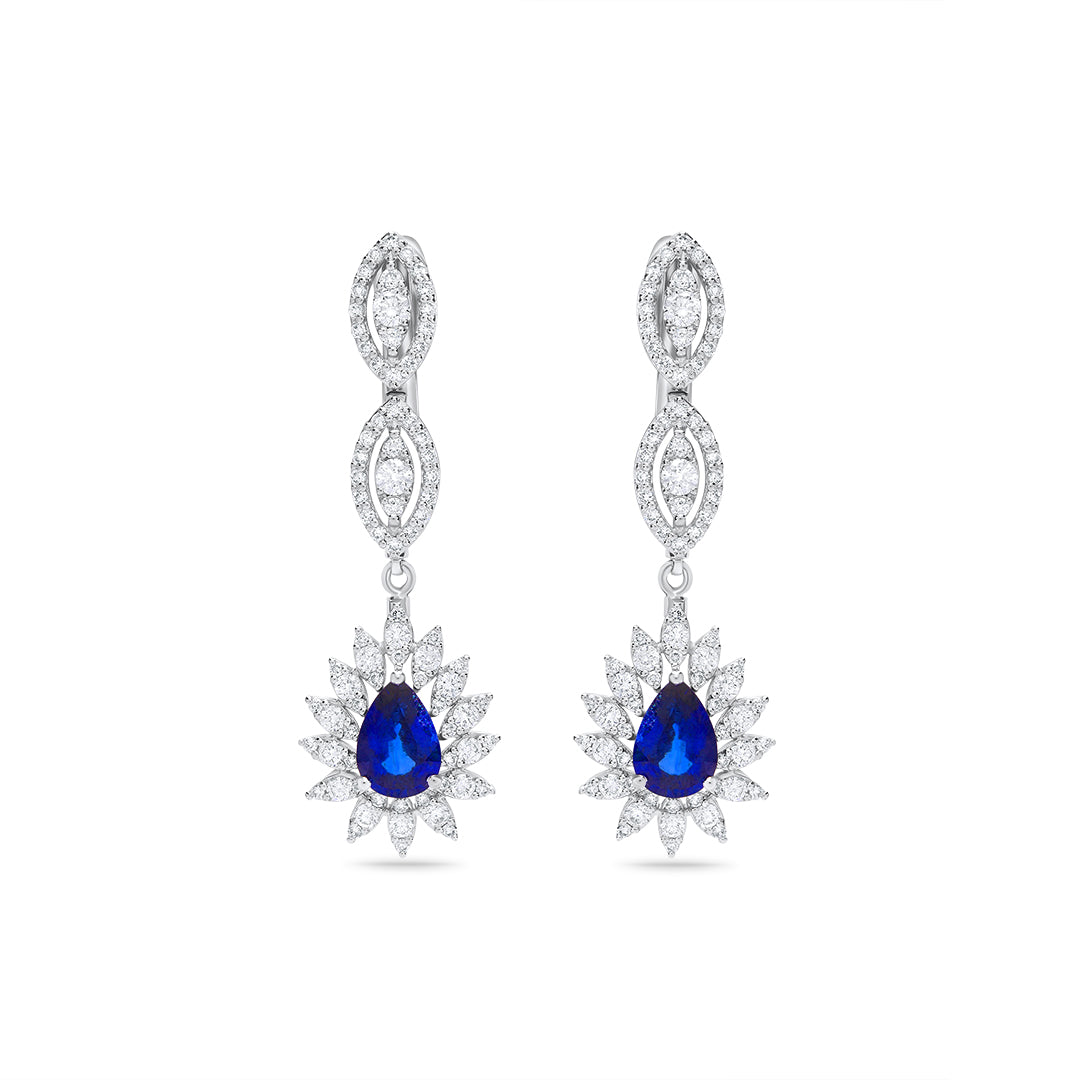 
                  
                    Dangling Earrings with White Diamonds and Sapphires
                  
                
