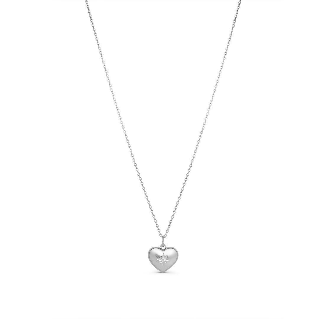 
                  
                    Heart Pendant with Diamonds in White Gold
                  
                