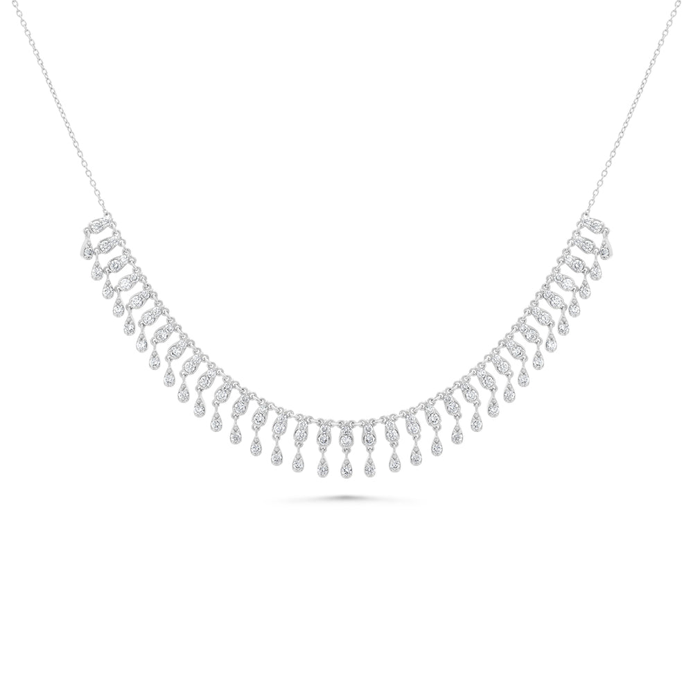 Dangle Pendant White Diamond Necklace