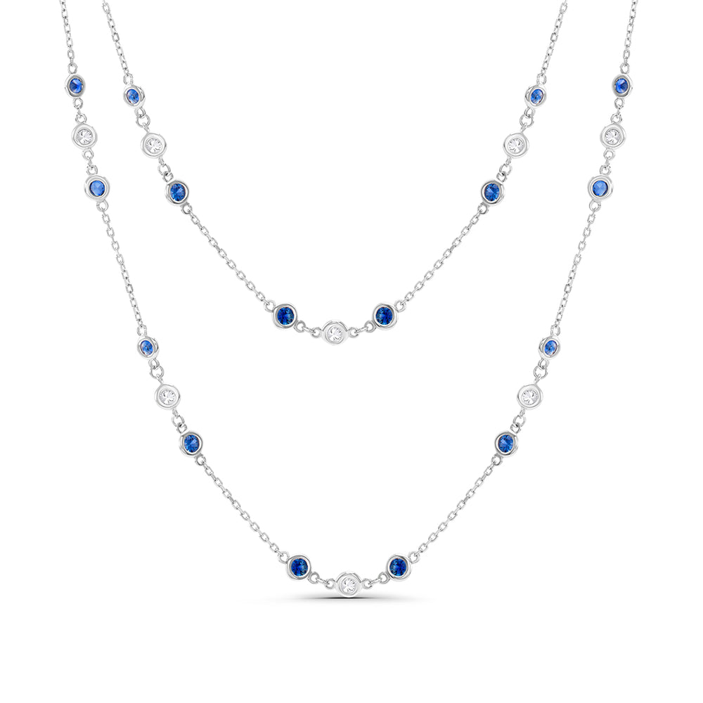 
                  
                    Layering Necklace in Sapphires and White Diamonds
                  
                