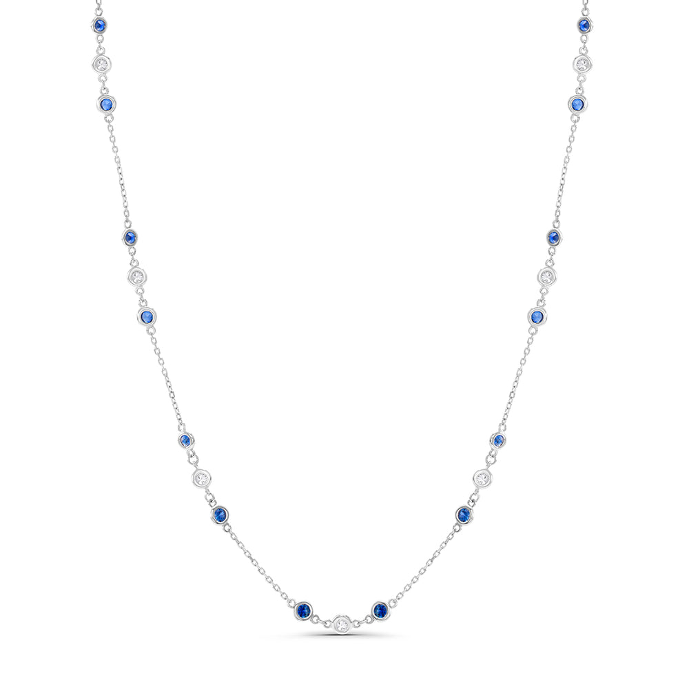 Layering Necklace in Sapphires and White Diamonds