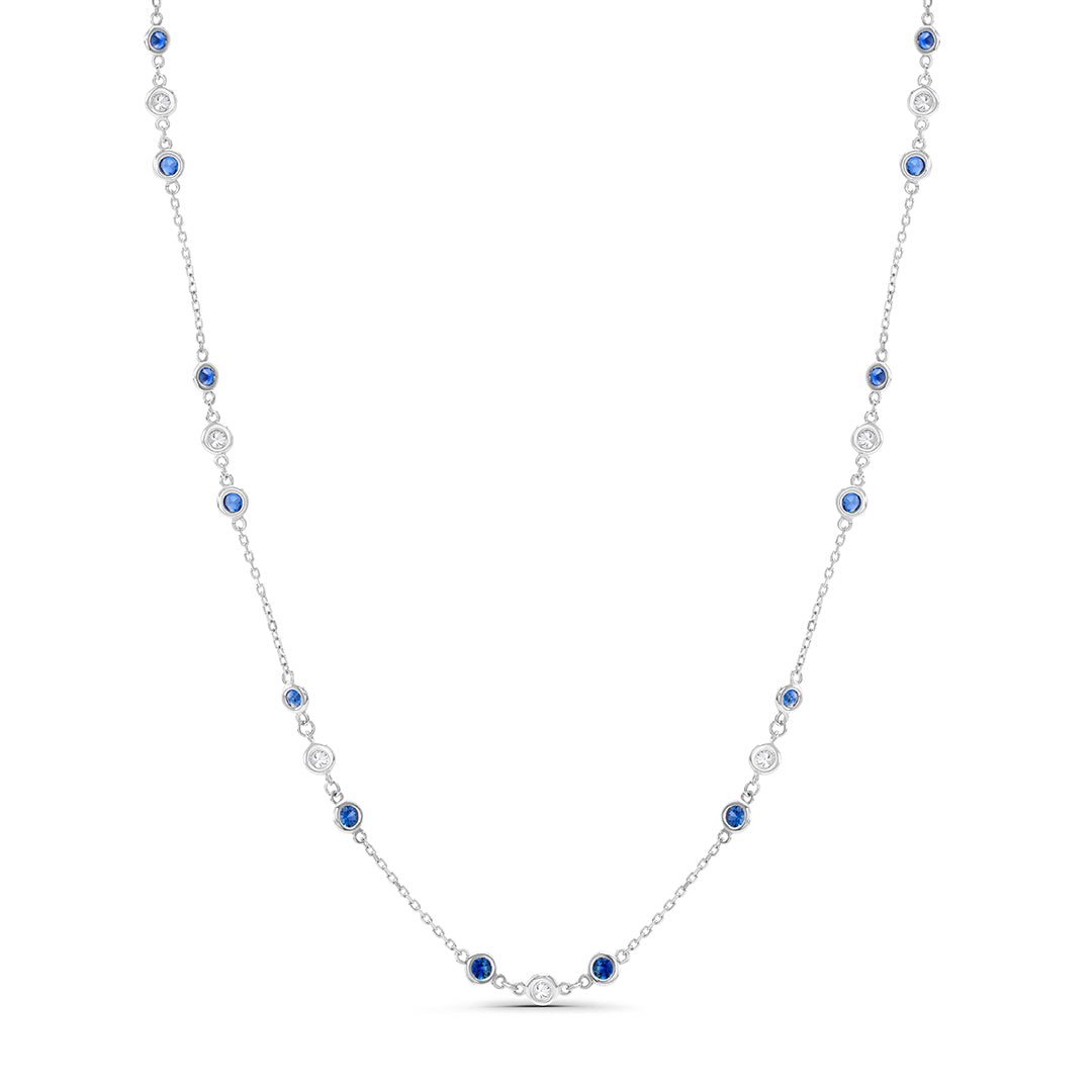 
                  
                    Layering Necklace in Sapphires and White Diamonds
                  
                