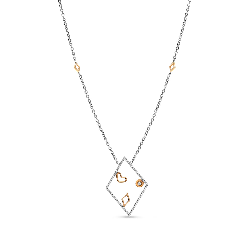 Two-tone Diamond Shaped Pendant