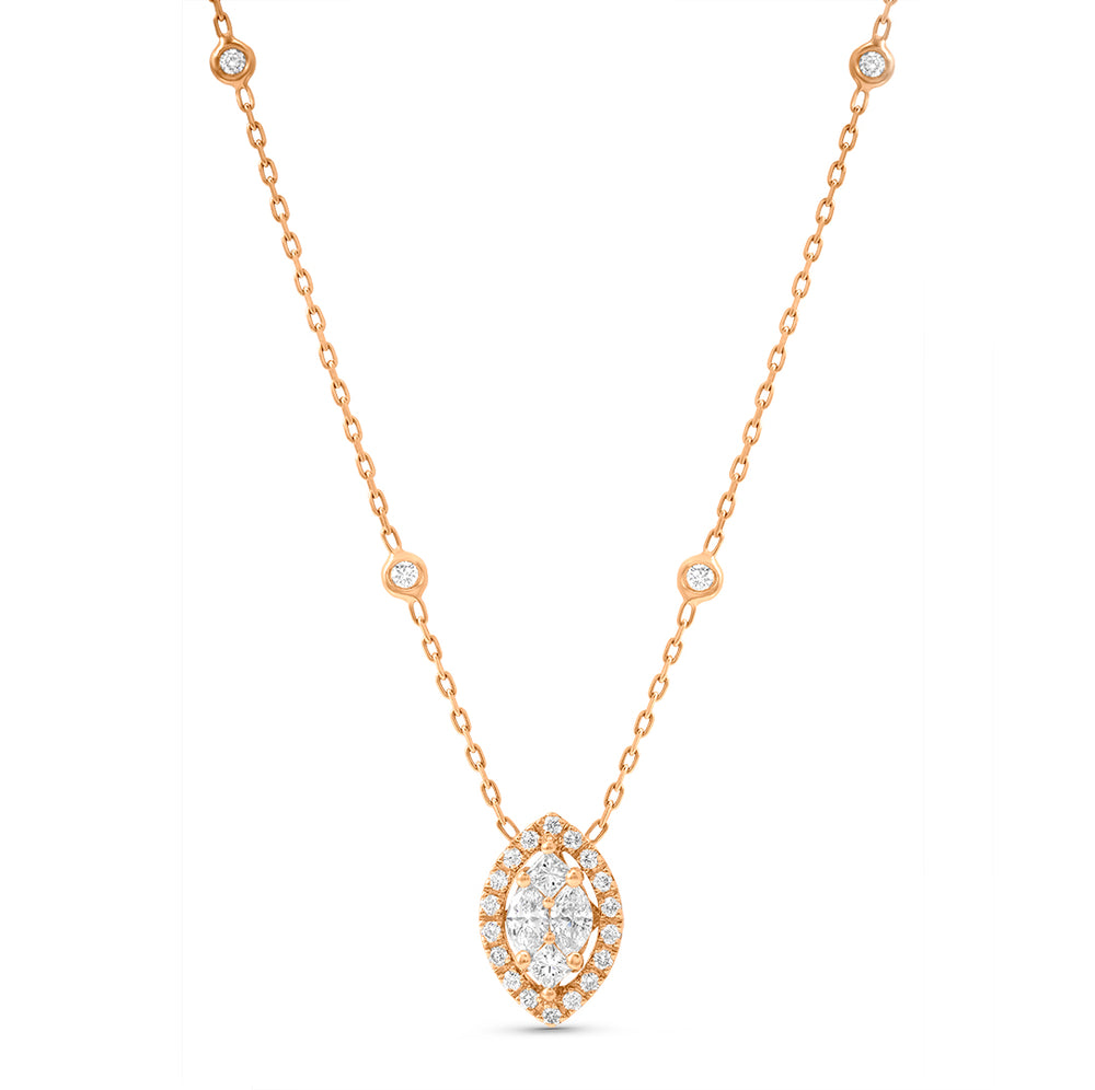 Marquise Shaped Pendant in Invisible Setting