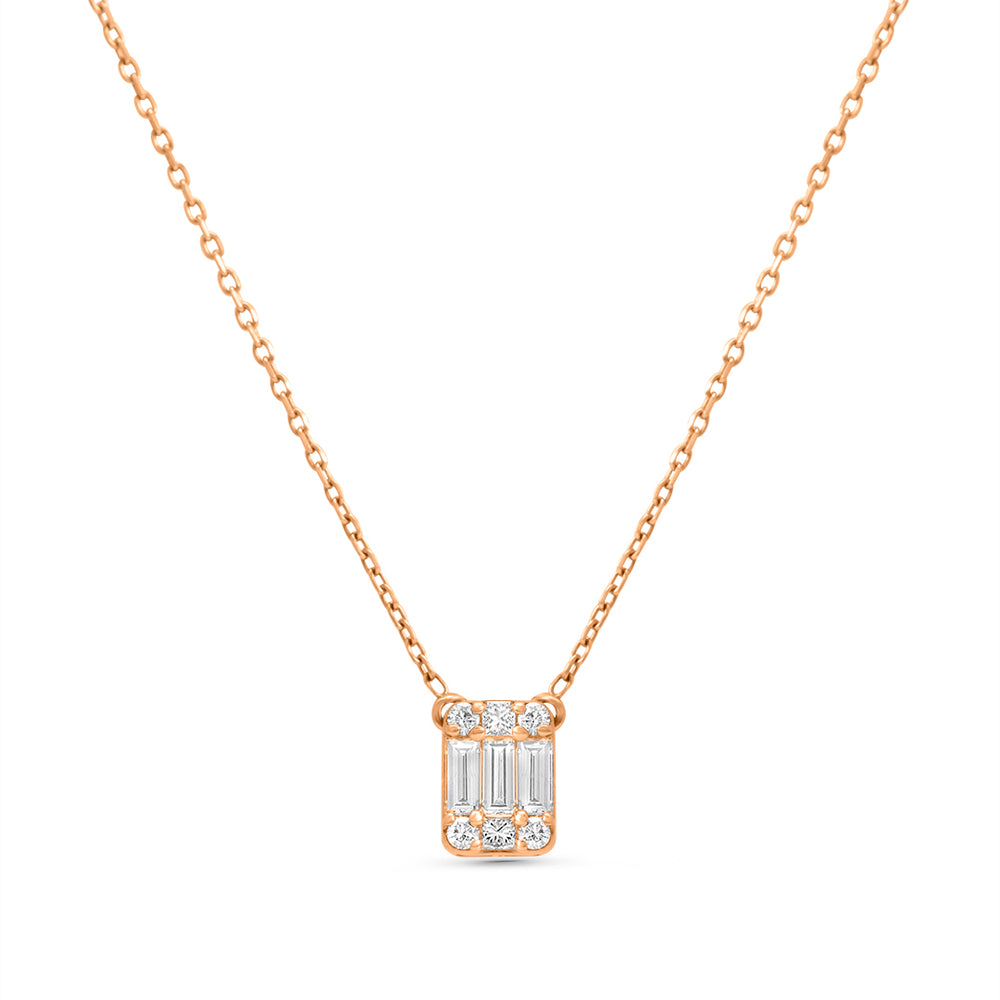 Dainty Square Pendant in Invisible Setting