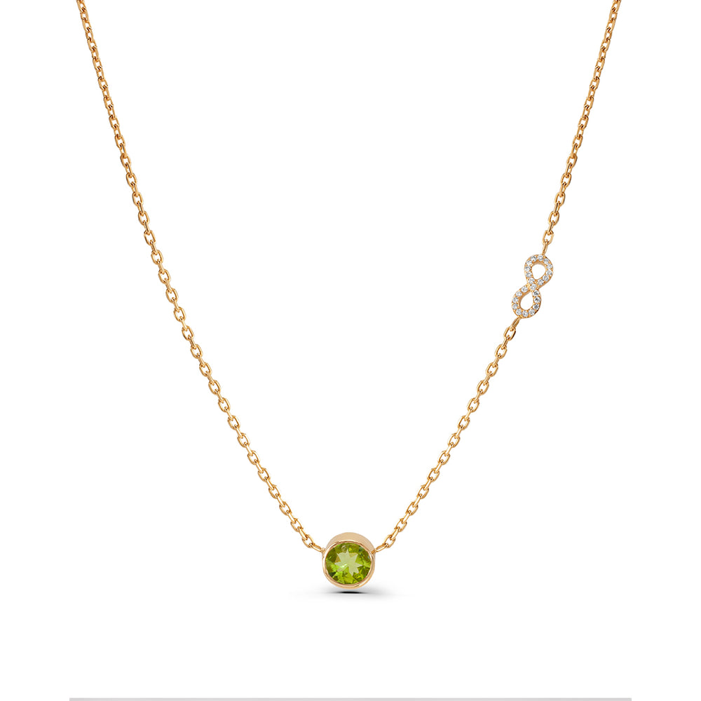 Infinity and Peridot Necklace