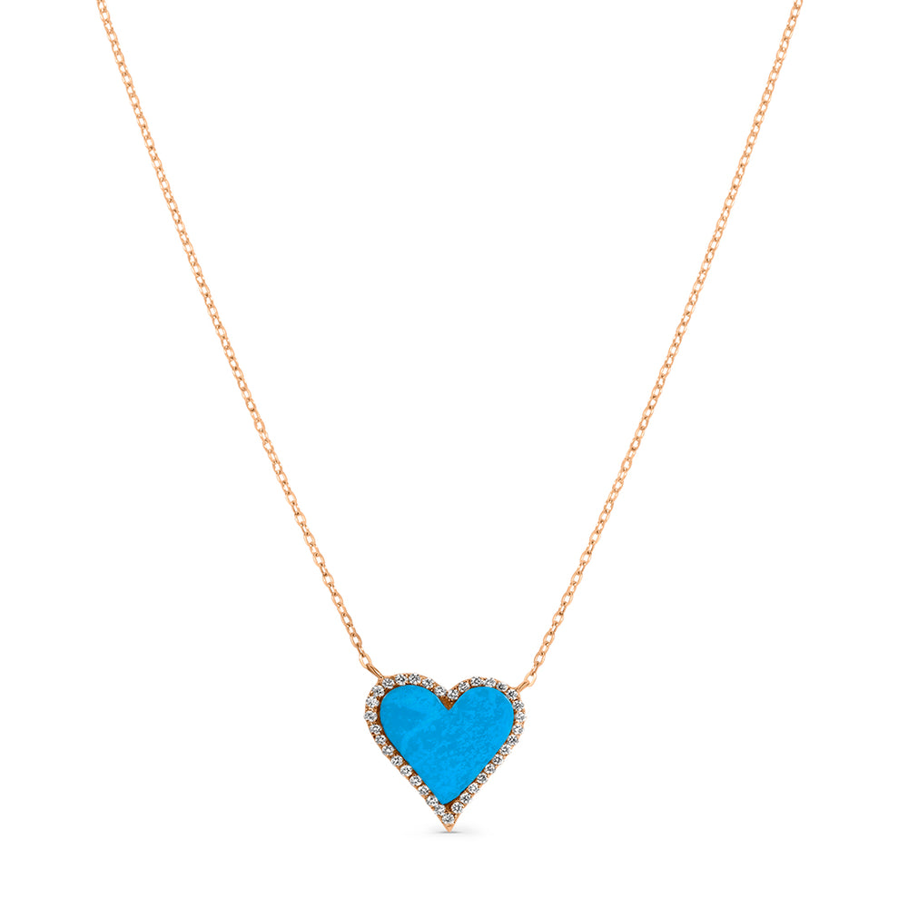 Heart Pendant in Natural Turquoise