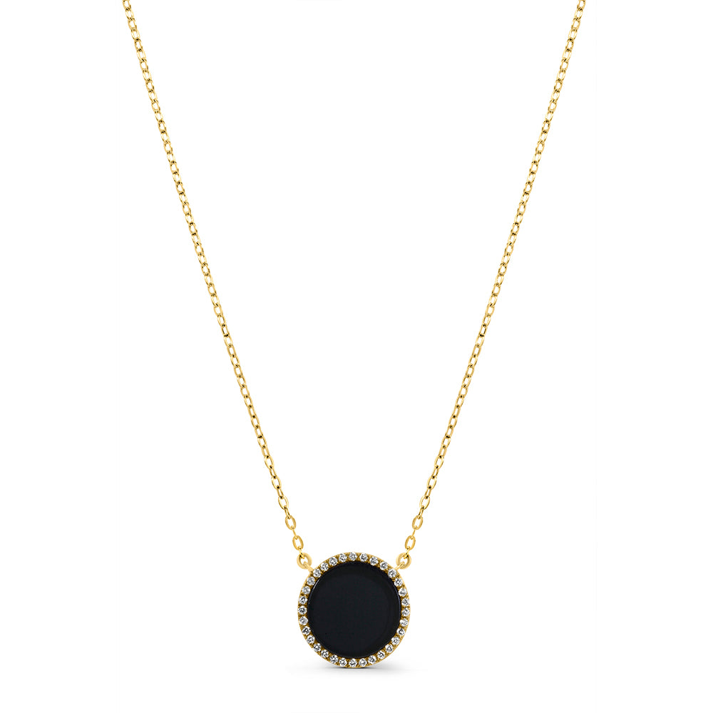 Our Round Pendant in Onyx