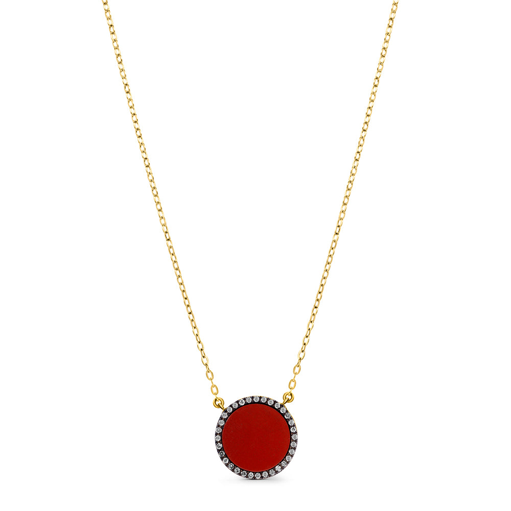 Our Round Pendant in Coral