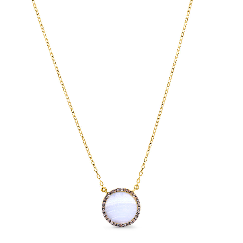 Our Round Pendant in White Jade
