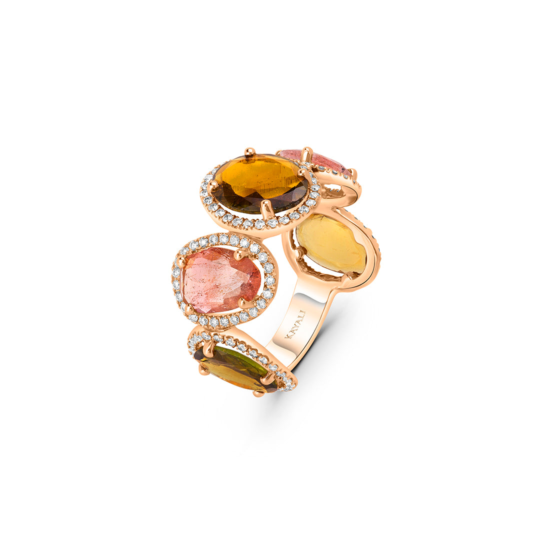 
                  
                    "Bejeweled" Pink Quartz & Smokey-Topaz Ring
                  
                