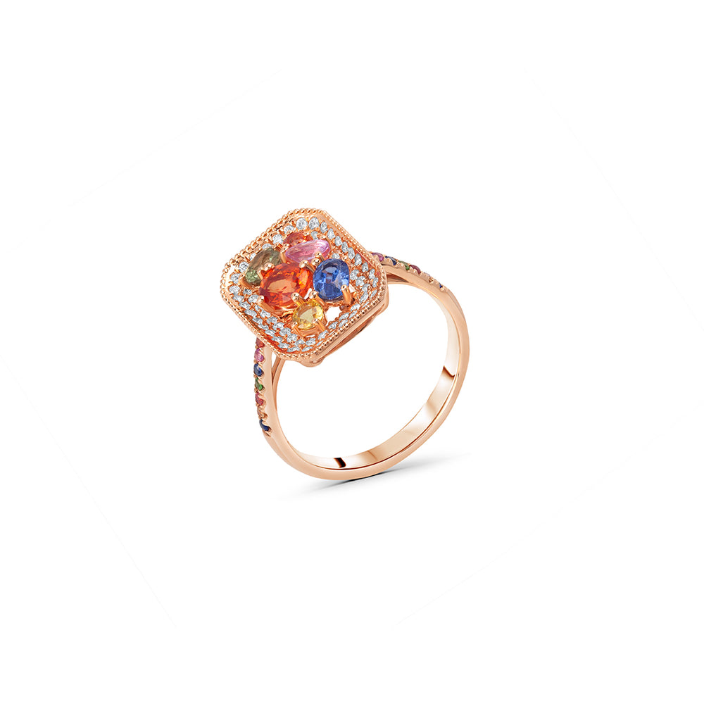 
                  
                    Colorful Ring with Sapphires
                  
                