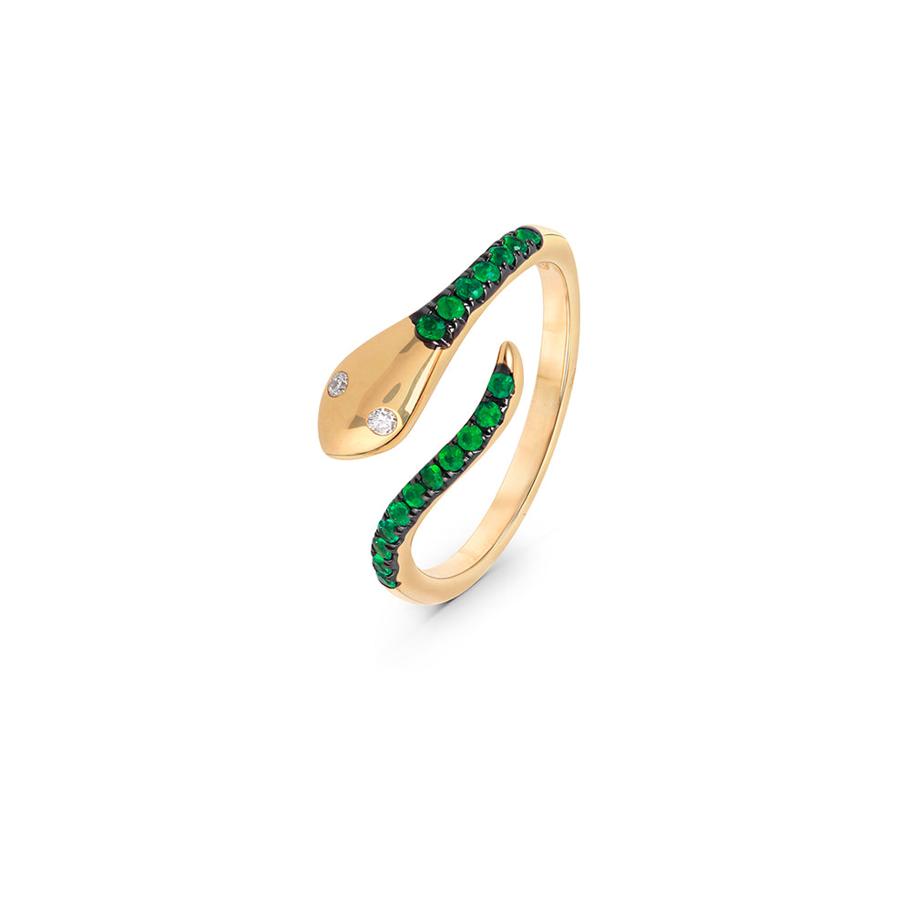 Snake Mini-Ring in Emerald