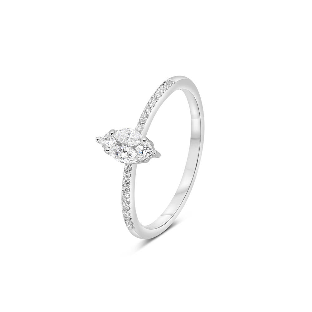 Marquise Shaped Invisible Ring