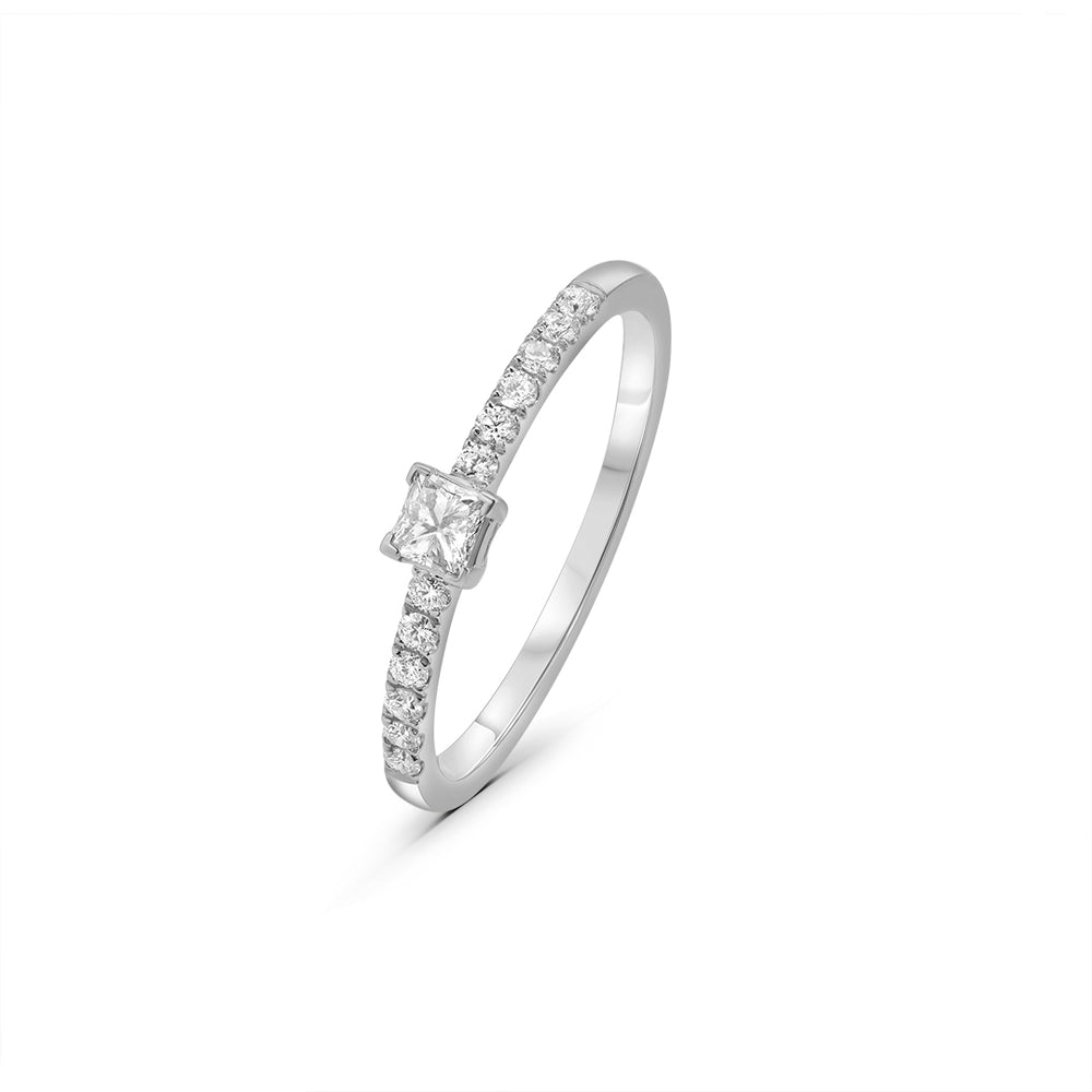 Dainty Ring with Princess Center Stone