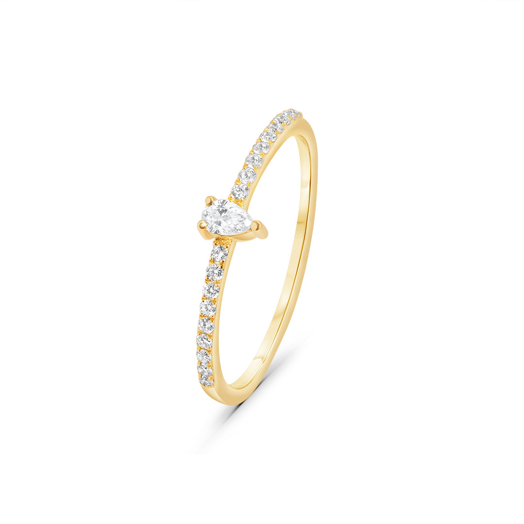 
                  
                    Dainty Ring with Pear Diamond Stone
                  
                