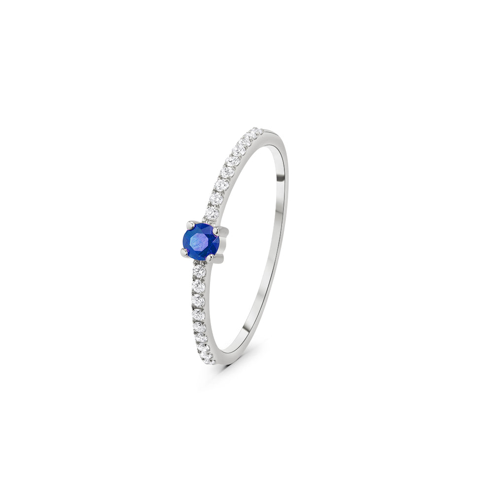 Dainty Ring with Sapphire Center Stone