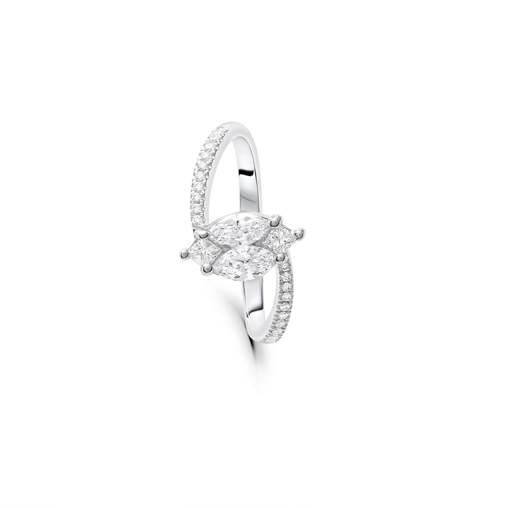 Marquise-Shaped Invisible Ring