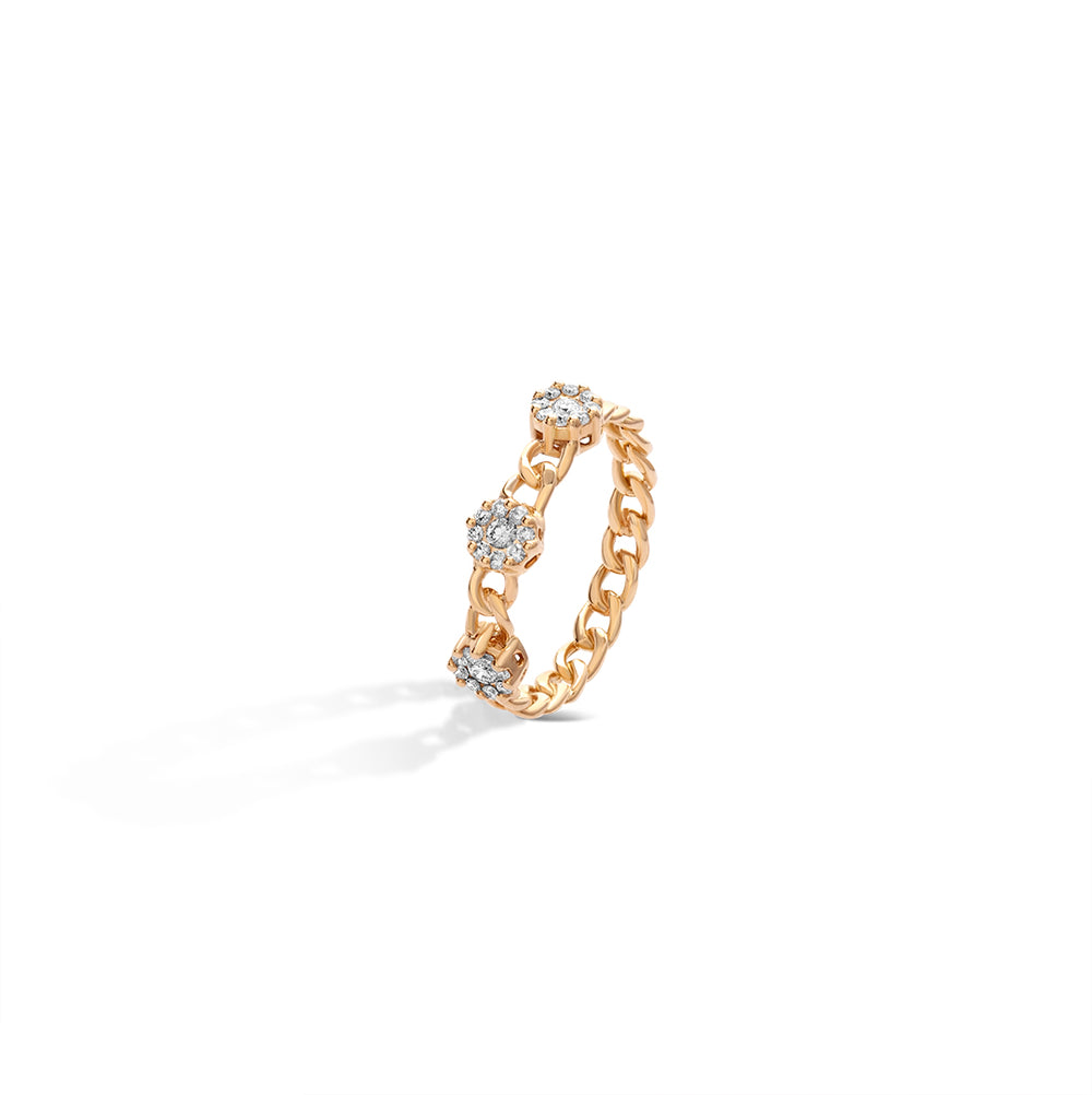 Chain Solid Ring with Diamonds