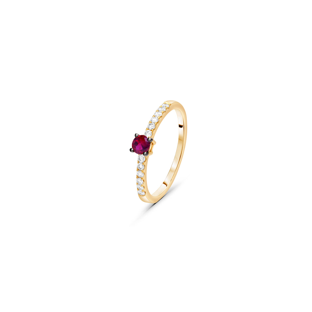 Dainty Stackable Ring with a Ruby Center