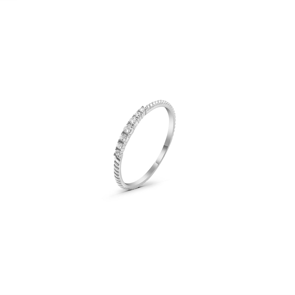 Stackable White Diamond Band in 18k White Gold
