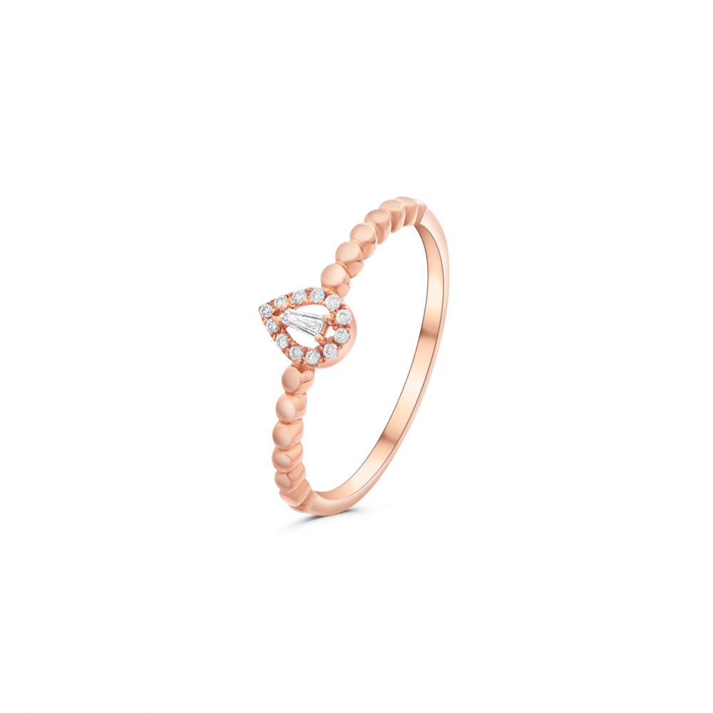 Rose Gold Stacking Ring with White Diamond
