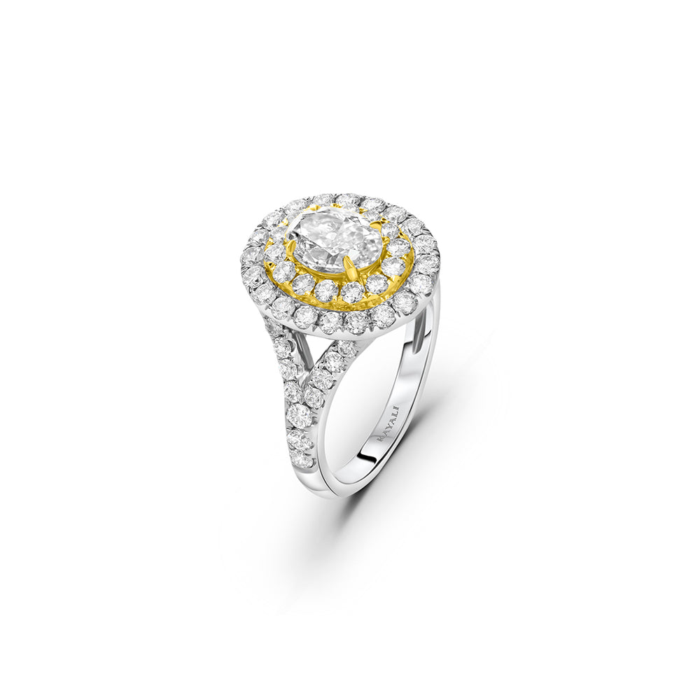 Double-Halo Diamond Solitaire Ring