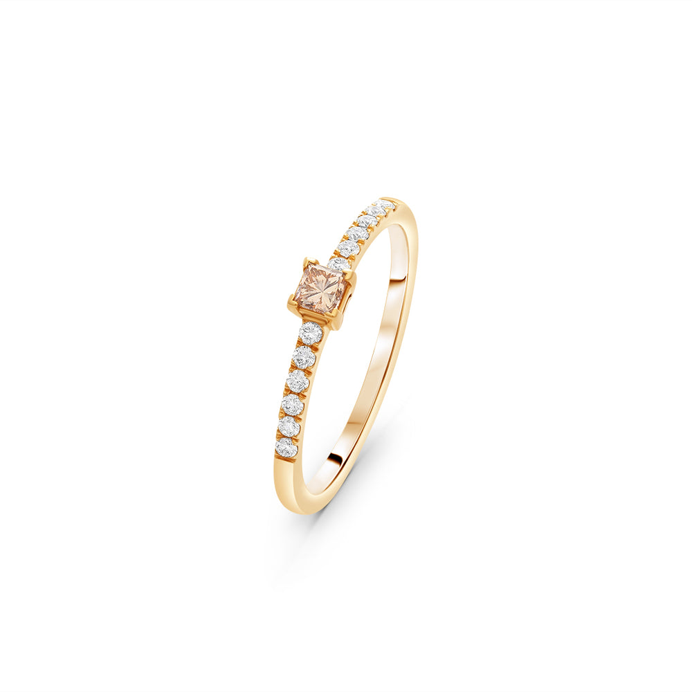 Dainty Ring with Princess-cut Diamond Stone