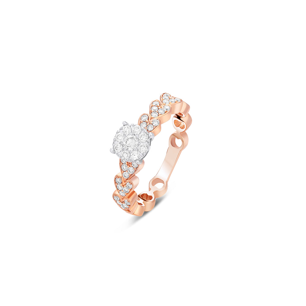 
                  
                    Rose Gold Hearts Solitaire Ring (Twin Available)
                  
                