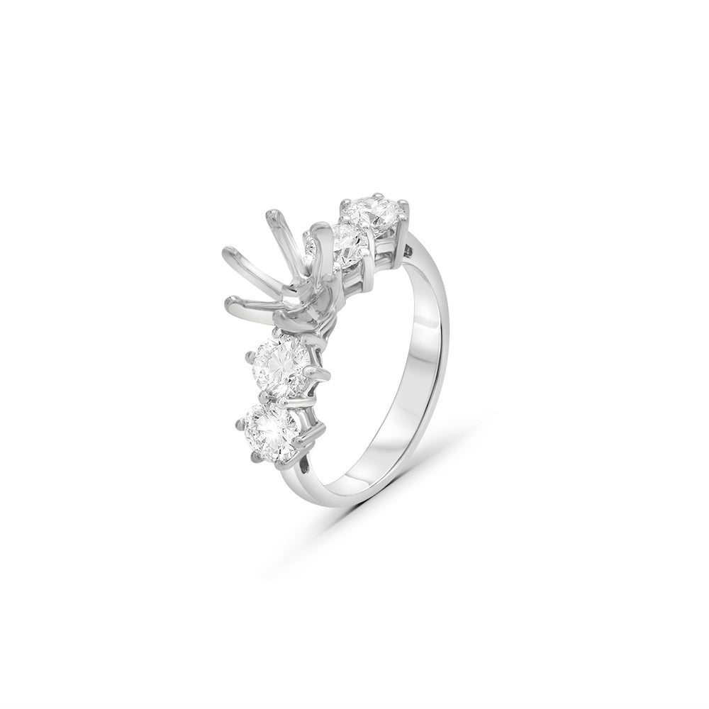 Classic Solitaire Ring with Four Round Diamond Stones