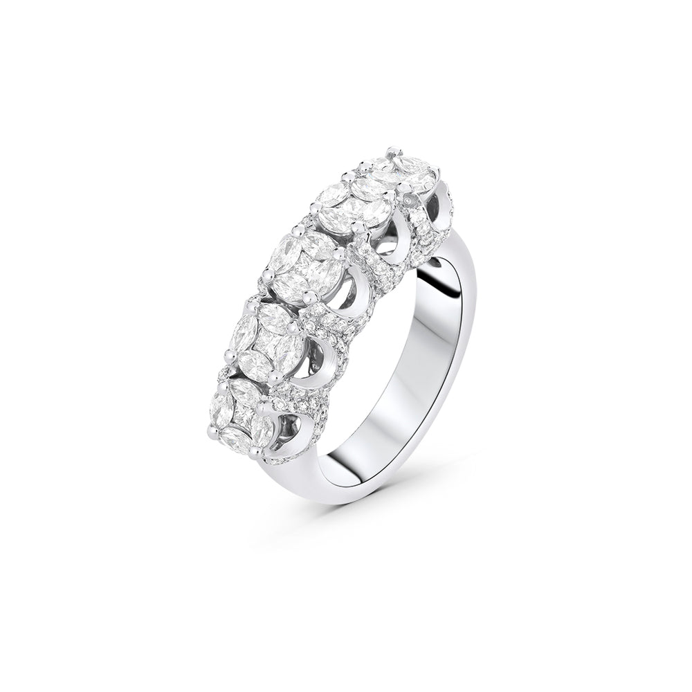 Round Invisible Setting Diamond Ring (Twin Available)