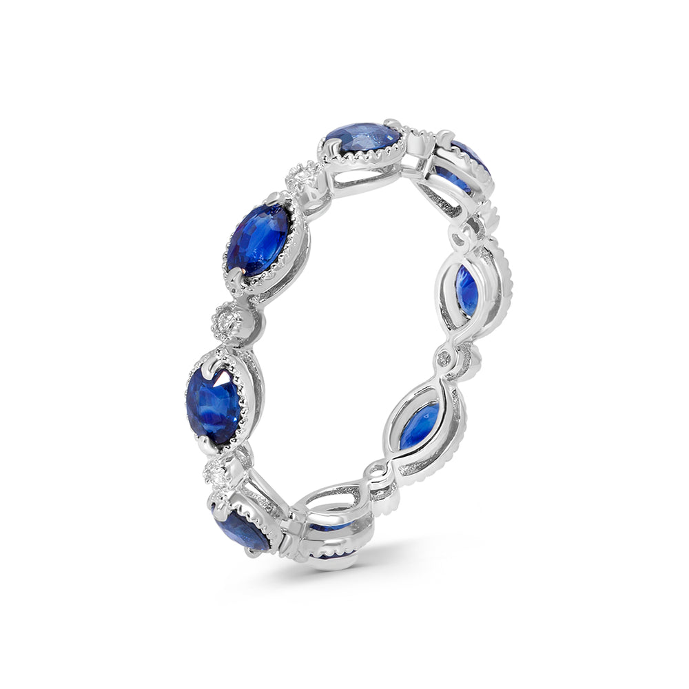 All-around Stackable Sapphire and Diamond Ring