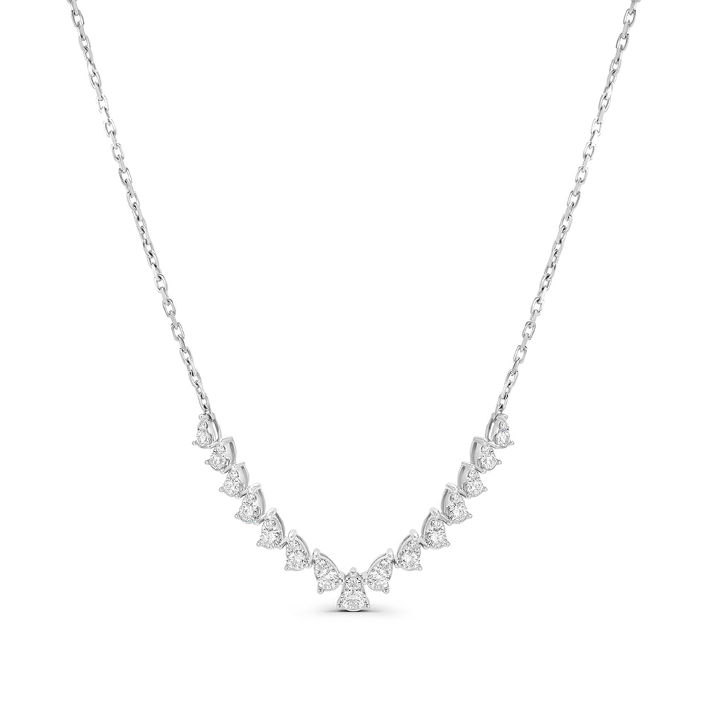 All-Diamond Tear-Drop Necklace