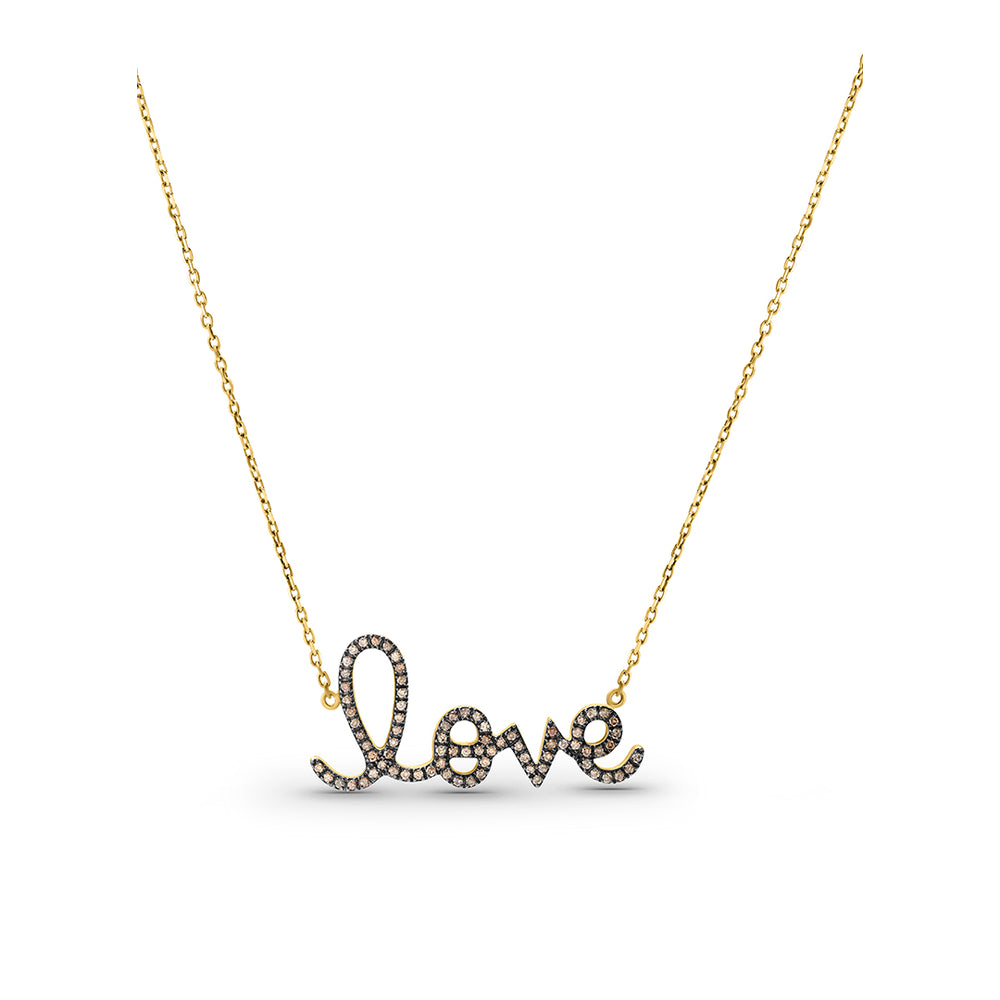 LOVE Pendant in Brown Diamonds