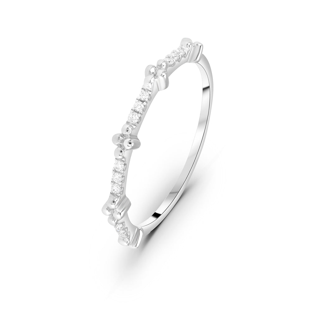 Stackable Dainty Ring in White Gold